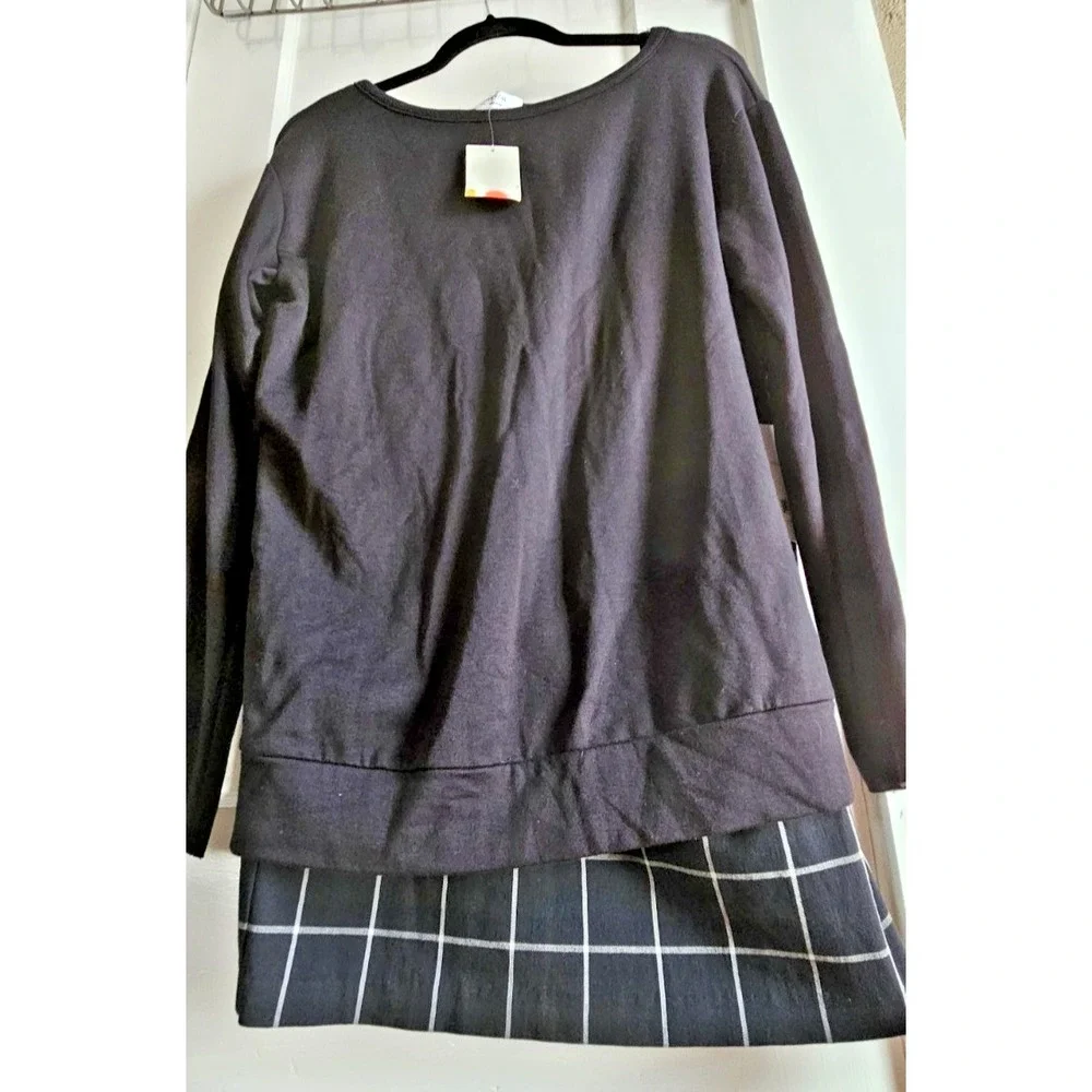 NWT  BAILEY/44 woman Sz Small black green plaid‎ dress made in USA